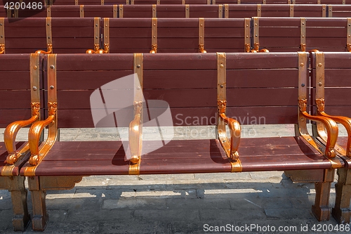 Image of Comfortable seats made out of wood