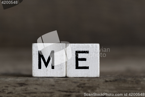 Image of Me, written in cubes    