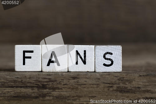 Image of Fans, written in cubes    