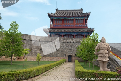 Image of Traditional Chinese building under blue sky