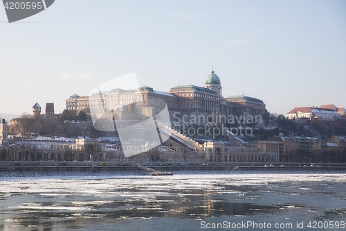 Image of Frozen Danube river in Hungary