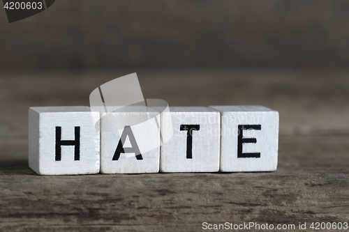 Image of Hate, written in cubes