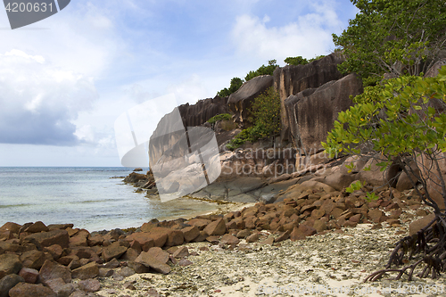 Image of Tropical coastline at Curieuse island, Seychelles