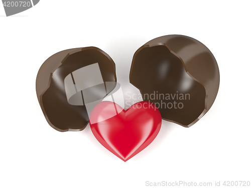 Image of Chocolate egg and heart