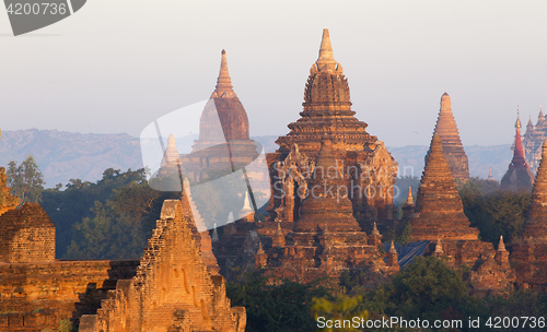 Image of Bagan temple during golden hour 