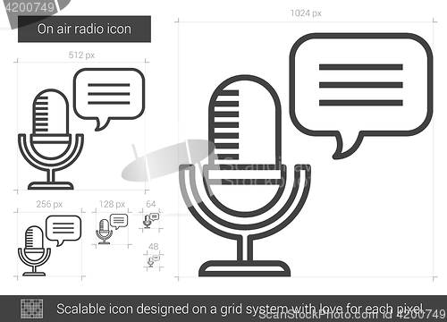 Image of On air radio line icon.