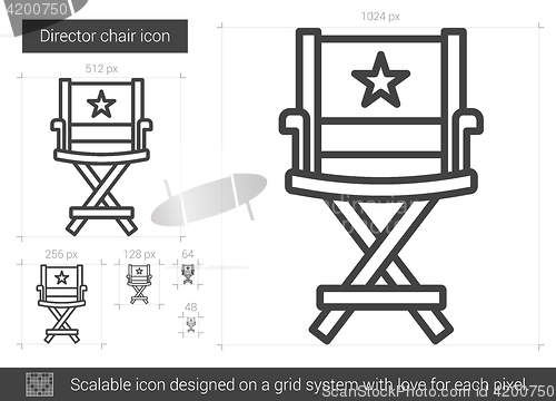 Image of Director chair line icon.