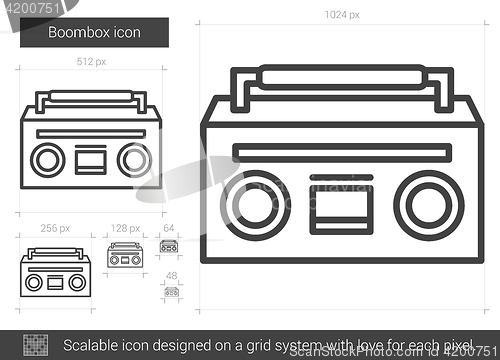 Image of Boombox line icon.