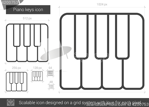 Image of Piano keys line icon.