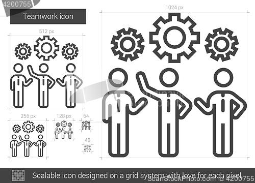 Image of Teamwork line icon.