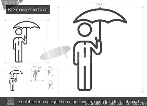 Image of Risk managment line icon.