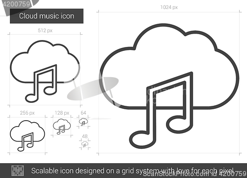 Image of Cloud music line icon.