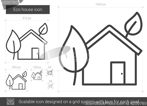 Image of Eco house line icon.