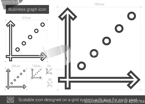 Image of Business graph line icon.