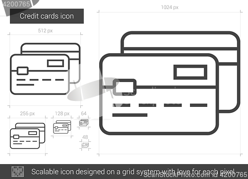 Image of Credit cards line icon.