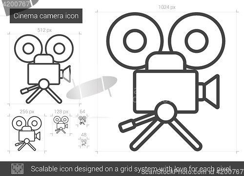 Image of Cinema camera line icon.