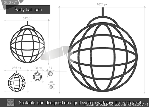 Image of Party ball line icon.