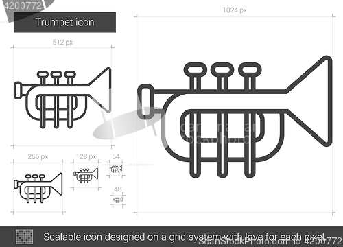 Image of Trumpet line icon.