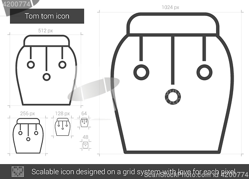 Image of Tom tom line icon.