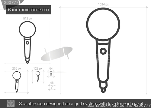 Image of Radio microphone line icon.