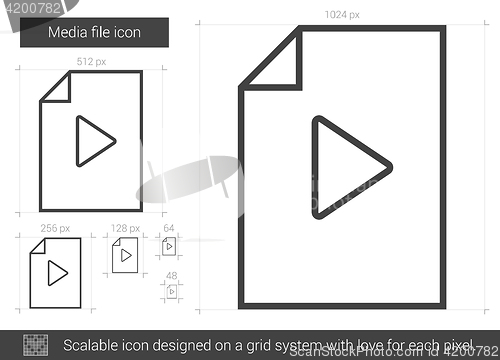 Image of Media file line icon.