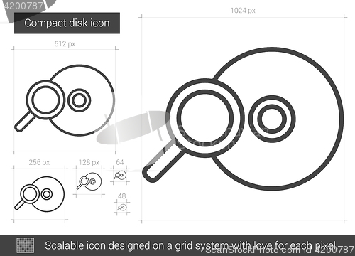 Image of Compact disk line icon.