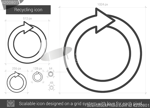 Image of Recycling line icon.