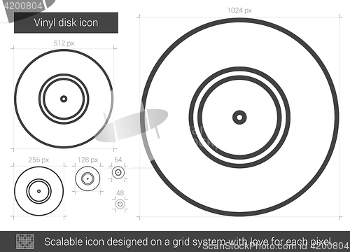 Image of Vinyl disk line icon.