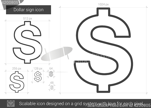 Image of Dollar sign line icon.