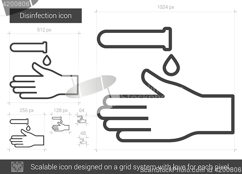 Image of Disinfection line icon.