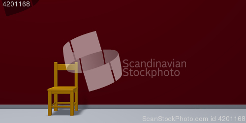 Image of chair in front of red wound - 3d rendering