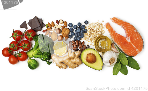 Image of Healthy food with salmon fish