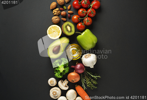 Image of Healthy food with vegetable and fruit