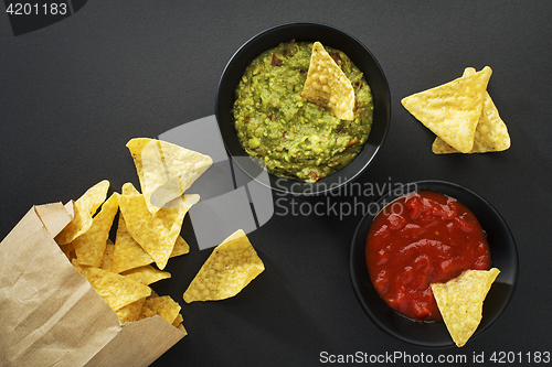 Image of Guacamole and tomato salsa