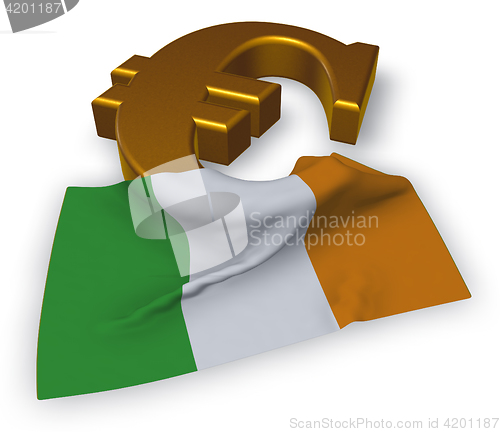 Image of euro symbol and flag and flag of the netherlands - 3d illustration