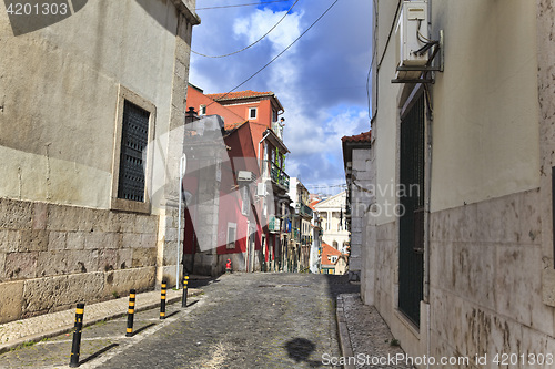 Image of Street  in old town of Lisbon, Portugal