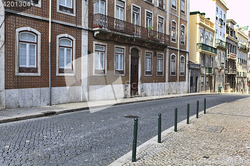 Image of Street  in old town of Lisbon, Portugal