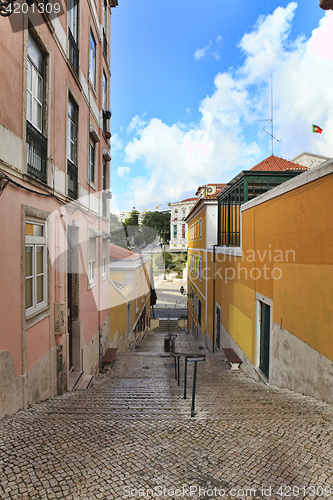 Image of Street  in old town of Lisbon, Portugal