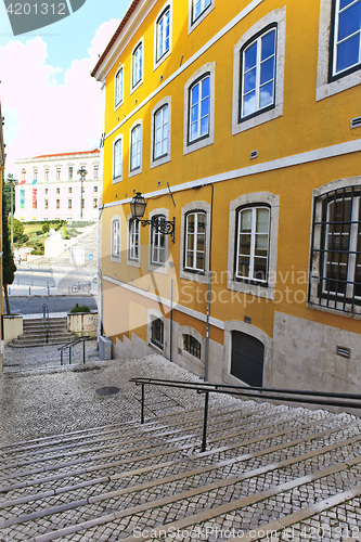 Image of Street  in old town of Lisbon, Portugal