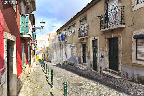 Image of Street  in old town of Lisbon, Portugal