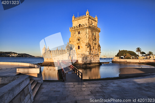 Image of Belem Tower - Torre De Belem In Lisbon, Portugal 
