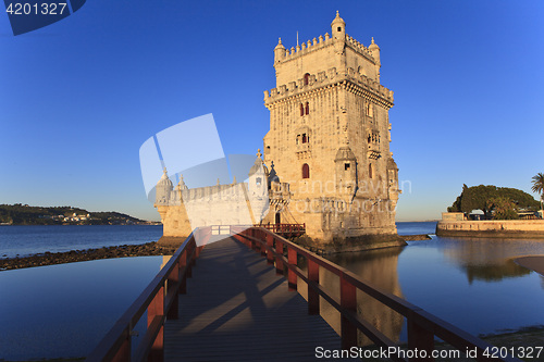 Image of Belem Tower - Torre De Belem In Lisbon, Portugal 