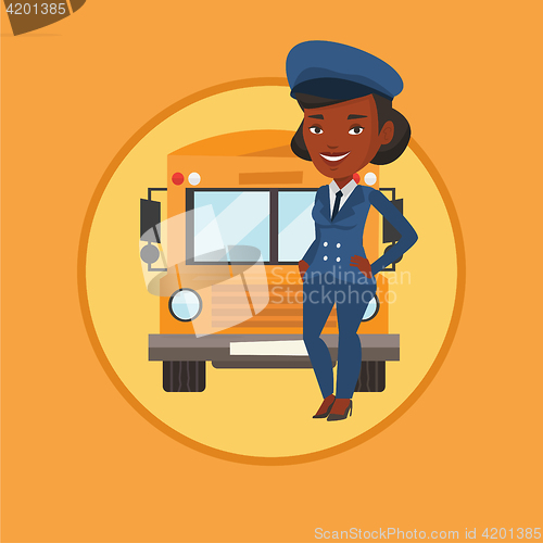 Image of School bus driver vector illustration.