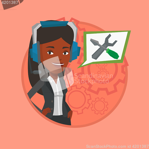 Image of Technical support operator vector illustration.