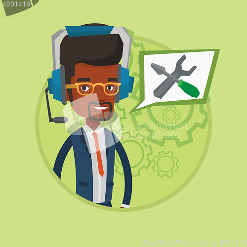 Image of Technical support operator vector illustration.