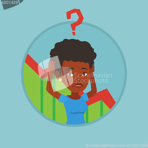 Image of Bankrupt clutching head vector illustration.