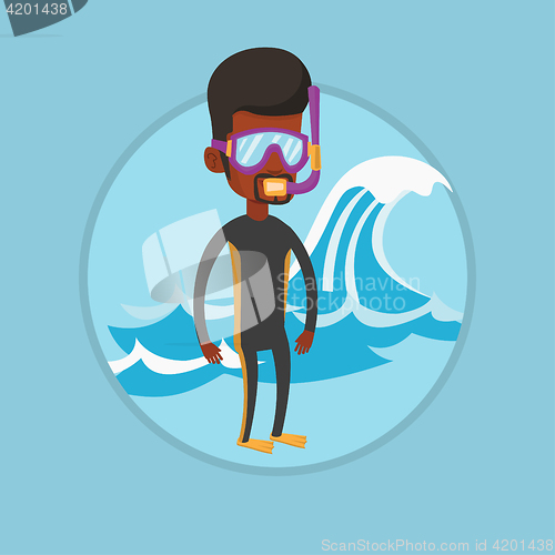 Image of Young scuba diver vector illustration.