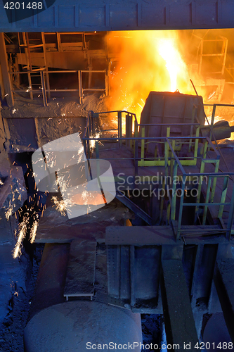 Image of steel buckets to transport molten metal