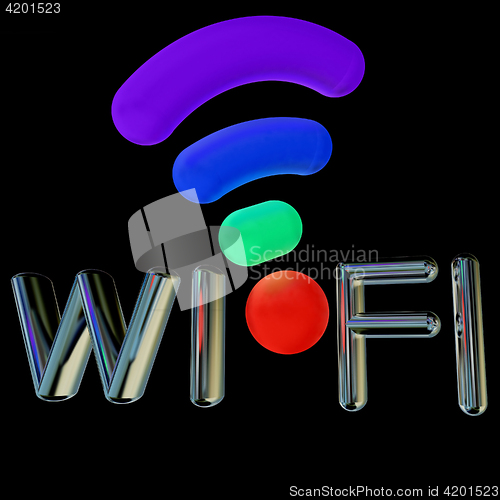 Image of color wifi icon. 3d illustration