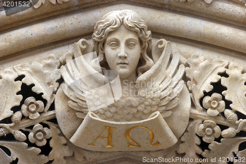 Image of Angel on the portal of Zagreb cathedral